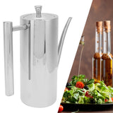 Stainless Steel Oil Pot Kitchen Household Oil Control Kettle for Sauce Vinegar Milk TeaL(700ml)