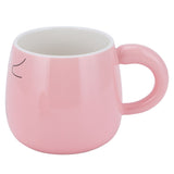 450ml Cute Ceramic Cup with Lid Spoon Water Cup Coffee Mug Girl Gift for Home OfficePink Lucky
