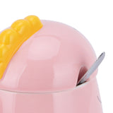 450ml Cute Ceramic Cup with Lid Spoon Water Cup Coffee Mug Girl Gift for Home OfficePink Lucky - Extra Image