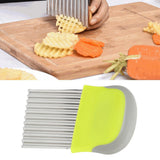 Wavy Cutter Onions Fruits Chip Cutter Potatoes French Fries Slicing Knife for Kitchen Use - Extra Image