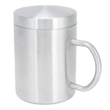 Stainless Steel Mug with Handle Lid DoubleLayer Heat Insulation Cup Beer Mug For Home Summer(L 400ml ) - Top-Down View