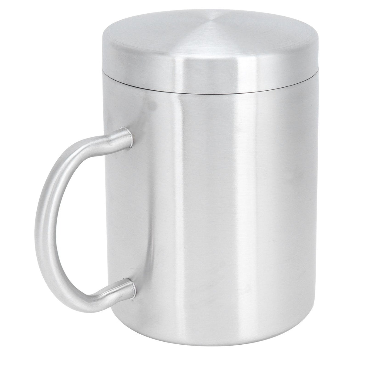 Stainless Steel Mug with Handle Lid DoubleLayer Heat Insulation Cup Beer Mug For Home Summer(L 400ml )