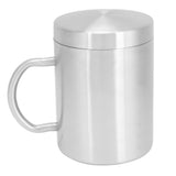 Stainless Steel Mug with Handle Lid DoubleLayer Heat Insulation Cup Beer Mug For Home Summer(L 400ml )