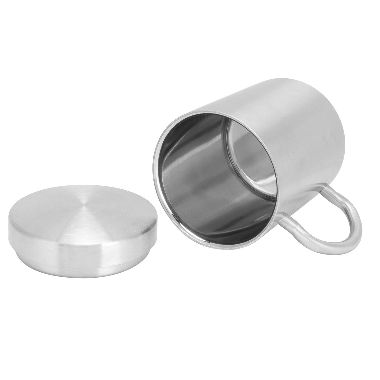 Stainless Steel Mug with Handle Lid DoubleLayer Heat Insulation Cup Beer Mug For Home Summer(L 400ml )