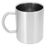 Water Cup 304 Stainless Steel Double Layer Insulated Coffee Beer Mug with HandleL 400ml - Front View