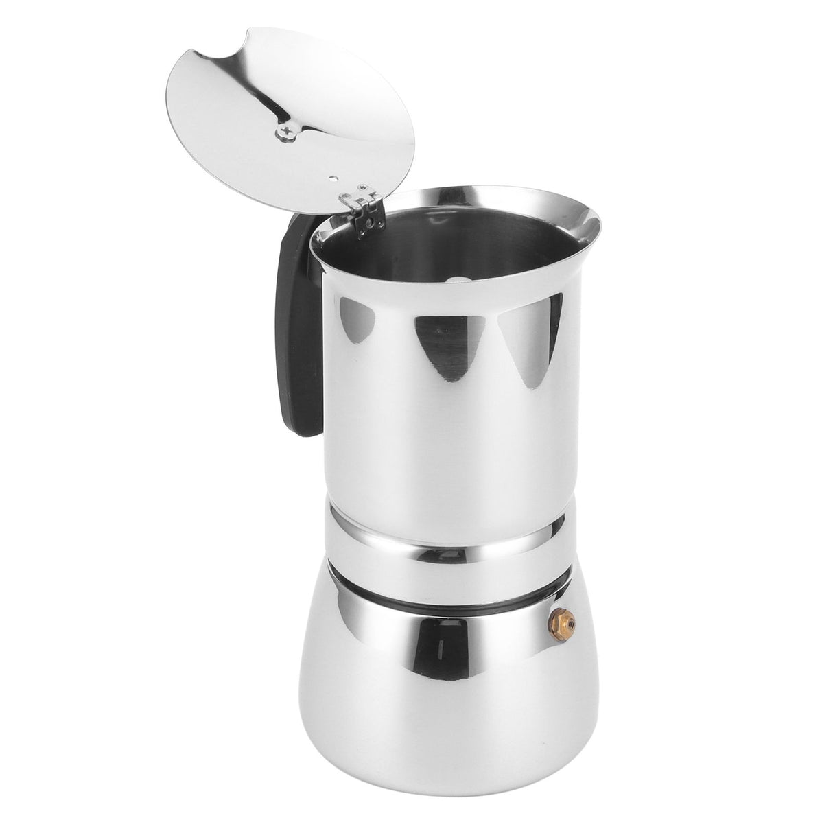 Stainless Steel Moka Pot Portable Coffee Maker Brewing Coffee Machine for Home Office4 Cups 200ml