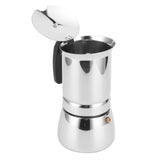 Stainless Steel Moka Pot Portable Coffee Maker Brewing Coffee Machine for Home Office4 Cups 200ml