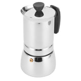 Stainless Steel Moka Pot Portable Coffee Maker Brewing Coffee Machine for Home Office4 Cups 200ml