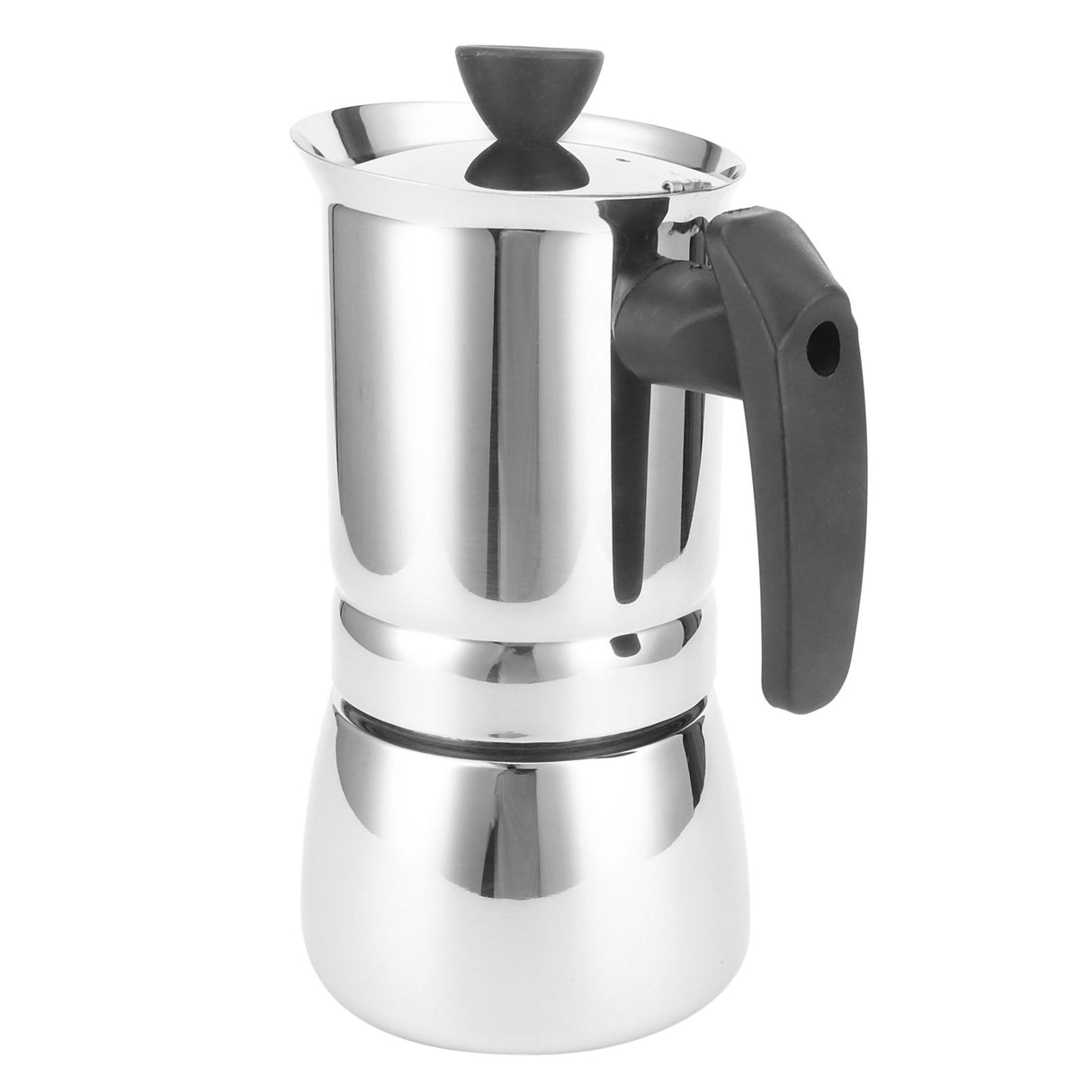 Stainless Steel Moka Pot Portable Coffee Maker Brewing Coffee Machine for Home Office4 Cups 200ml