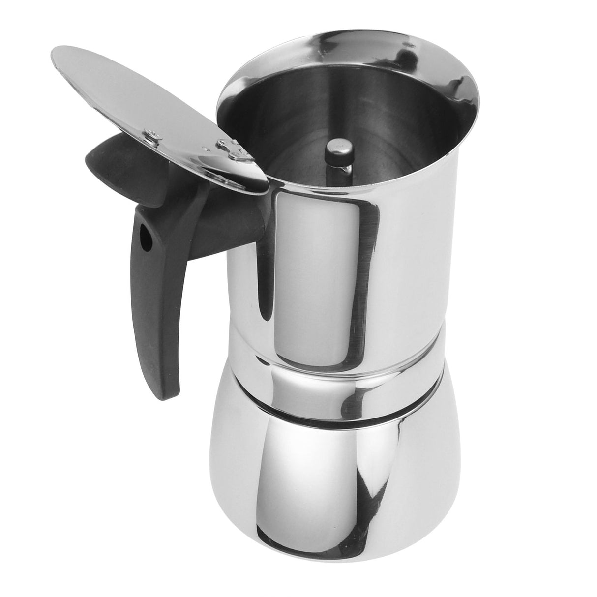 Stainless Steel Moka Pot Portable Coffee Maker Brewing Coffee Machine for Home Office4 Cups 200ml