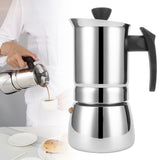 Stainless Steel Moka Pot Portable Coffee Maker Brewing Coffee Machine for Home Office4 Cups 200ml