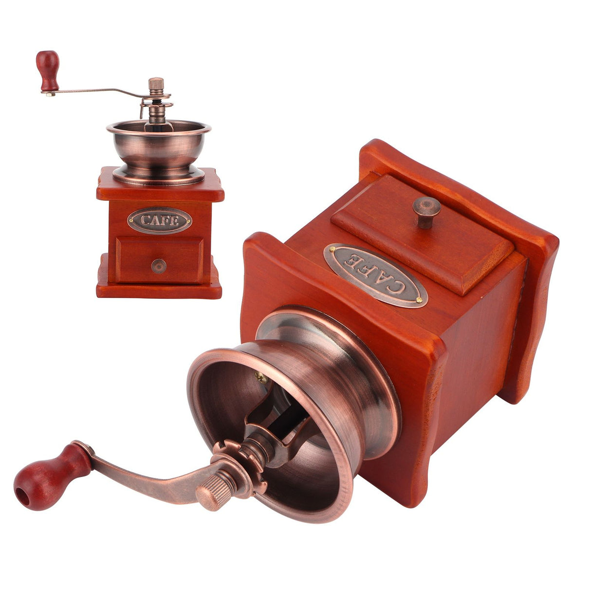 Mini Vintage Hand Cranked Coffee Bean Mill Manual Coffee Grinder for Household Use