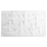 6 Grid Airplane Shape Mold Silicone Baking Chocolate Cake Decoration Mold for Kitchen Home - Top-Down View