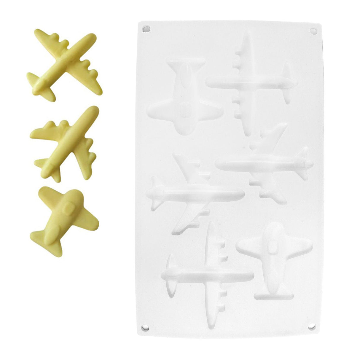 6 Grid Airplane Shape Mold Silicone Baking Chocolate Cake Decoration Mold for Kitchen Home