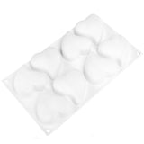 8 Grid Mold Heart Shape Silicone Cake Mousse Mold for Baking Dessert Kitchen Home