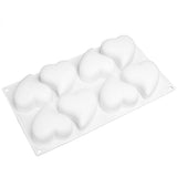 8 Grid Mold Heart Shape Silicone Cake Mousse Mold for Baking Dessert Kitchen Home
