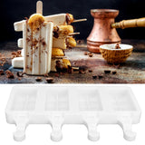 Silicone Ice Cream Mold 4 Cavities DIY Ice Bar Maker Mould for Kitchen Tool SuppliesL