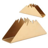 Triangular Napkin Holder Stainless Steel Stand Vertical Tissue Rack for Home Restaurant HotelGolden - Close-Up Angle