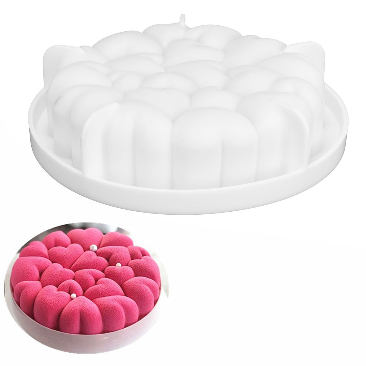 Silicone Mold Splicing Love Heart Shape Mousse Cake Mold for Baking Dessert Kitchen Home