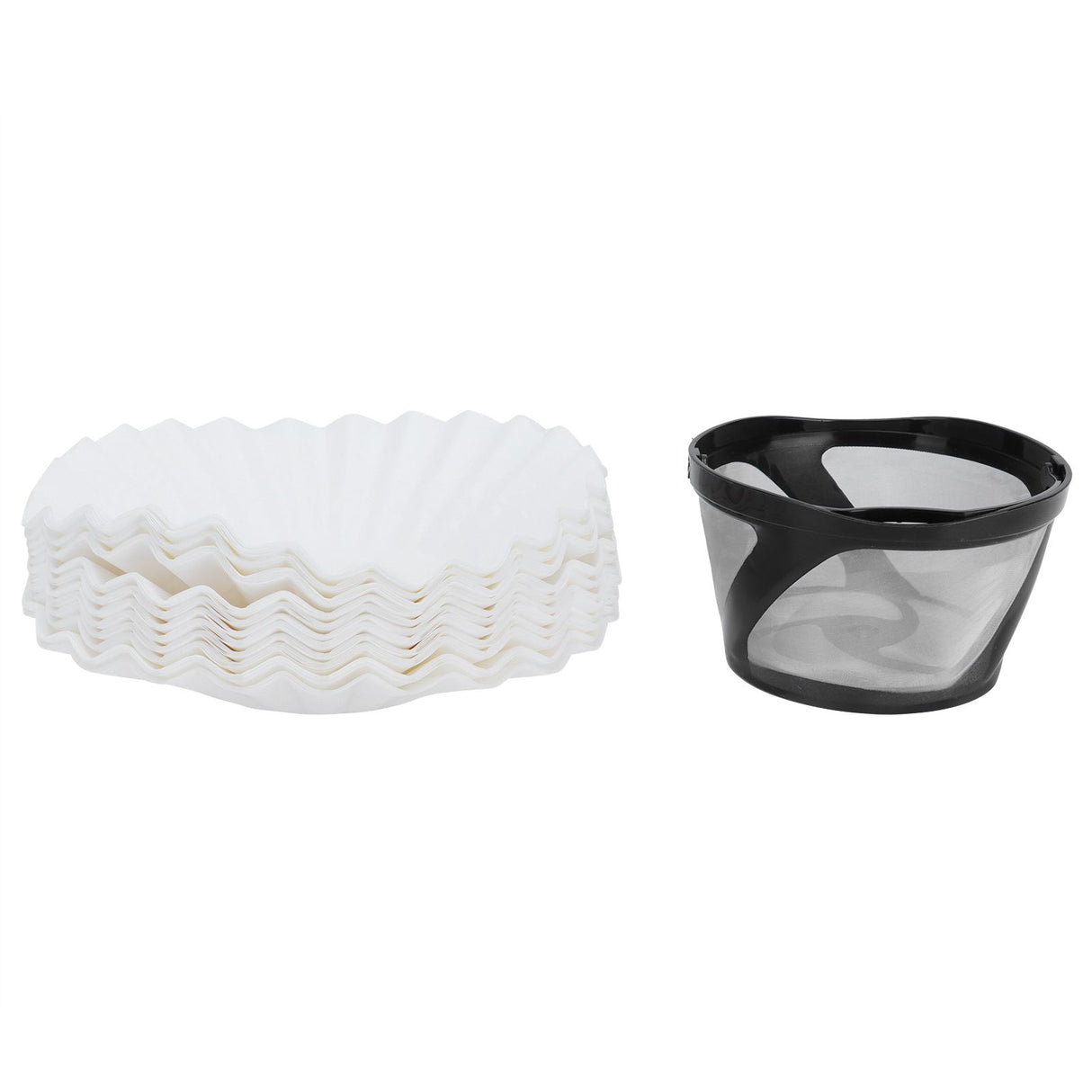 Coffee Filter Basket Cup with 100Pcs Filter Papers Filtering Tool Coffee Machine Accessories