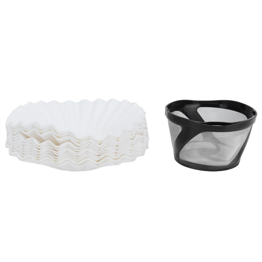 Coffee Filter Basket Cup with 100Pcs Filter Papers Filtering Tool Coffee Machine Accessories