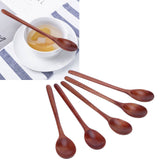 5PCS Wooden Spoon with Long Handle Soup Spoon for Barbecue Camping Party Home KitchenPaint Color