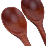 5PCS Wooden Spoon with Long Handle Soup Spoon for Barbecue Camping Party Home KitchenPaint Color