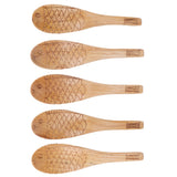 5Pcs Wood Rice Spoon Innovative FishShaped Carving Soup Ladle Tableware Kitchen Utensil - Side View