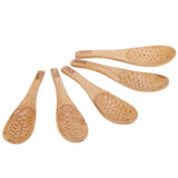5Pcs Wood Rice Spoon Innovative FishShaped Carving Soup Ladle Tableware Kitchen Utensil - Close-Up Angle