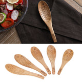 5Pcs Wood Rice Spoon Innovative FishShaped Carving Soup Ladle Tableware Kitchen Utensil - Extra Image