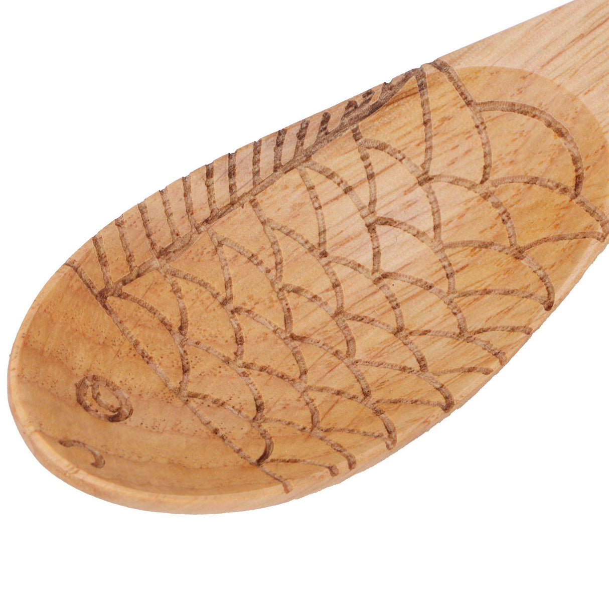 5Pcs Wood Rice Spoon Innovative FishShaped Carving Soup Ladle Tableware Kitchen Utensil