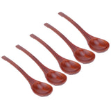 5PCS Japanese Style Wood Spoon Long Handle Soup Spoons Household Tableware Kitchen Tools - Extra Image