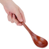 5PCS Japanese Style Wood Spoon Long Handle Soup Spoons Household Tableware Kitchen Tools