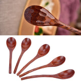 5PCS Japanese Style Wood Spoon Long Handle Soup Spoons Household Tableware Kitchen Tools - Extra Image