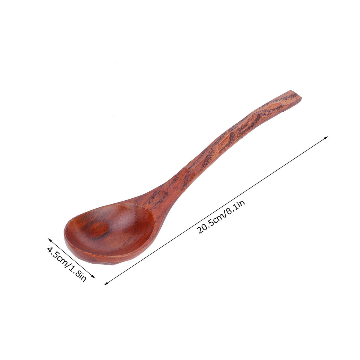 5PCS Japanese Style Wood Spoon Long Handle Soup Spoons Household Tableware Kitchen Tools