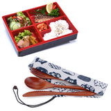 Portable Wooden Cutlery Set Spoon Fork Knife Wood Flatware Dinnerware Tableware with Bag - Extra Image