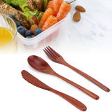 Portable Wooden Cutlery Set Spoon Fork Knife Wood Flatware Dinnerware Tableware with Bag - Extra Image