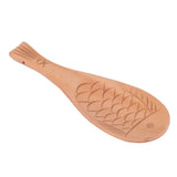 Fish Shaped Wood Rice Paddle Non Stick Rice Serving Spoon Scoop for Household Kitchen Supplies