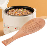 Fish Shaped Wood Rice Paddle Non Stick Rice Serving Spoon Scoop for Household Kitchen Supplies