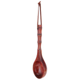Wooden Round Spoon Japanese Style Sauna Water Ladle Kitchen Soup Spoon Accessory - Top-Down View
