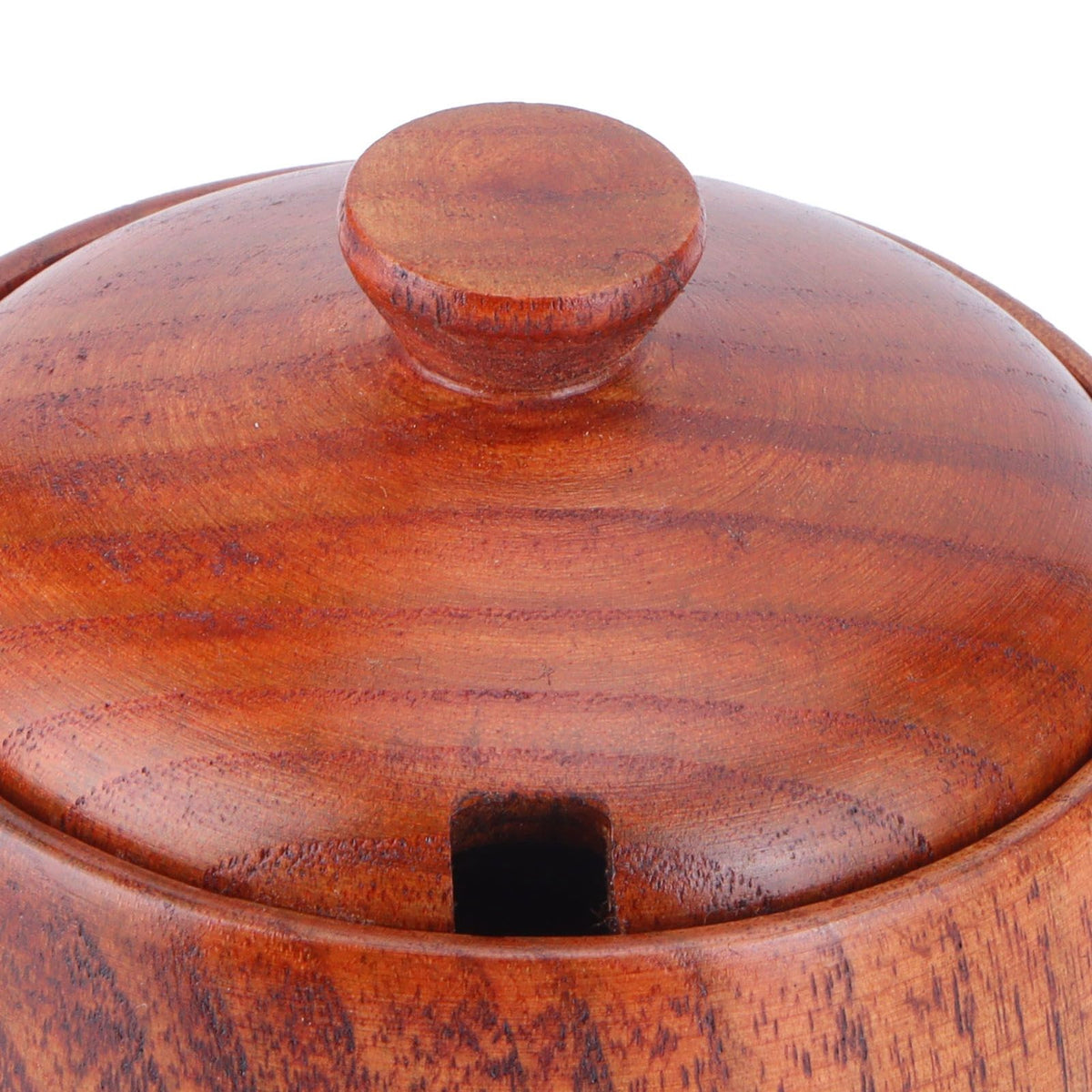 Wooden Salt Box with Lid Spoon Vintage Spice Jar Seasoning Container Cooking Utensil