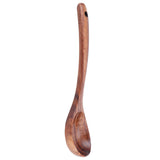 Teak Soup Spoon with Long Handle Food Grade Household Spoon for Home Restaurant Hotel - 45-Degree Angle