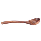 Teak Soup Spoon with Long Handle Food Grade Household Spoon for Home Restaurant Hotel - Close-Up Angle
