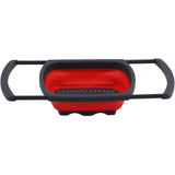 Folding Drain Basket Retractable Fruit Vegetable Washing Draining Basket for Home Kitchen UseRed - Top-Down View