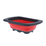 Folding Drain Basket Retractable Fruit Vegetable Washing Draining Basket for Home Kitchen UseRed