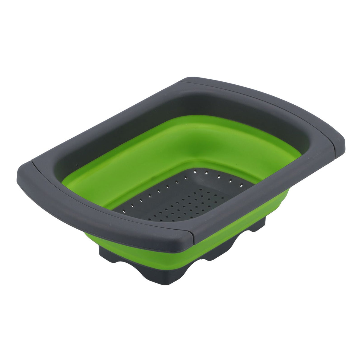 Folding Drain Basket Retractable Fruit Vegetable Washing Draining Basket for Home Kitchen UseGreen