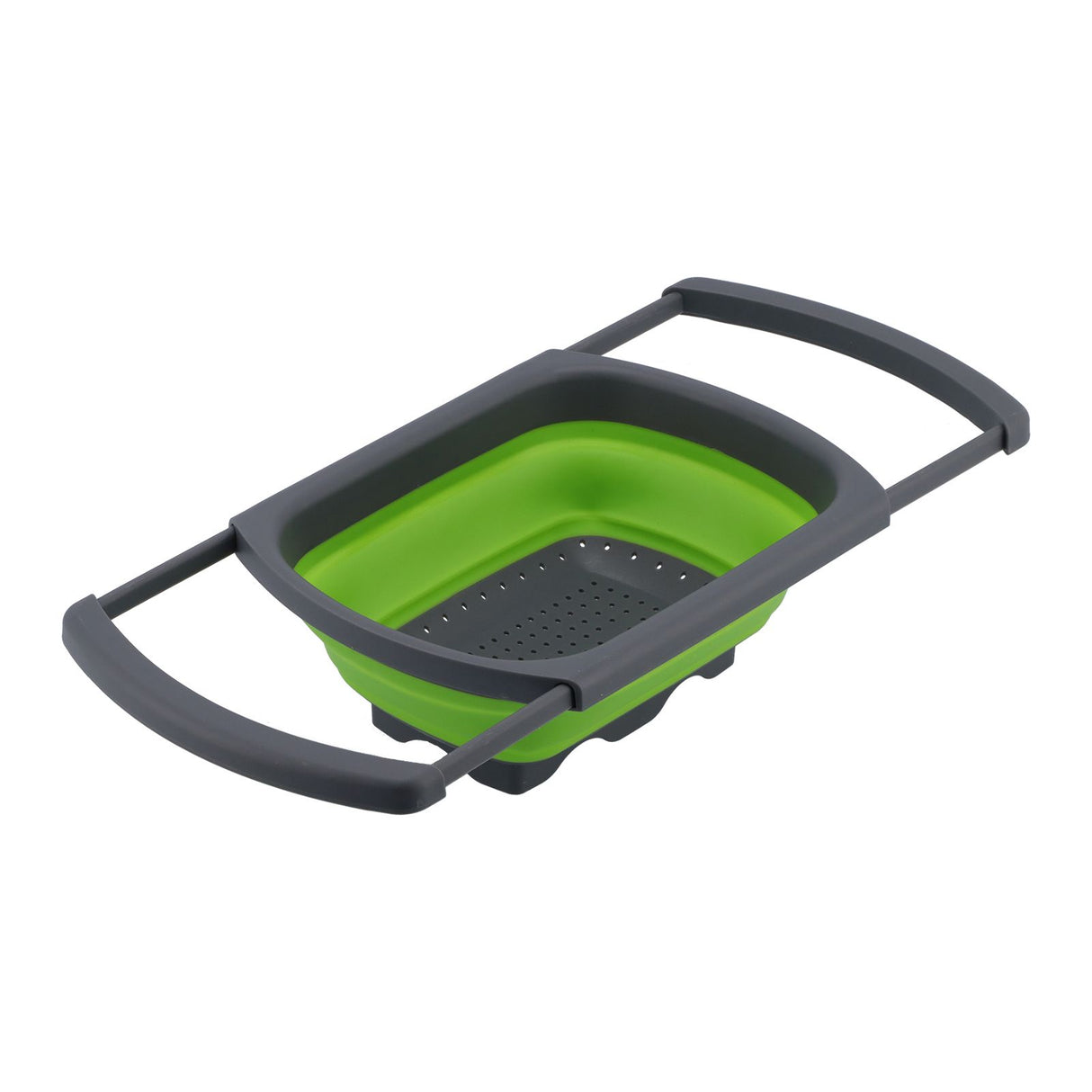 Folding Drain Basket Retractable Fruit Vegetable Washing Draining Basket for Home Kitchen UseGreen