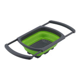 Folding Drain Basket Retractable Fruit Vegetable Washing Draining Basket for Home Kitchen UseGreen