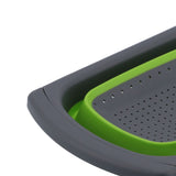 Folding Drain Basket Retractable Fruit Vegetable Washing Draining Basket for Home Kitchen UseGreen - Extra Image