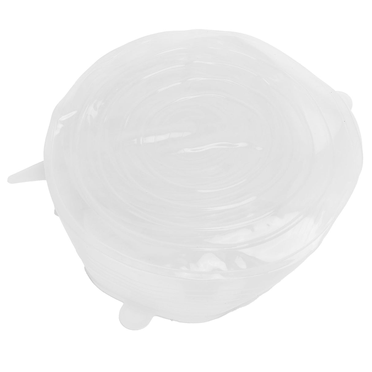 6Pcs Food Sealing Lid Expandable Reusable Vegetable Fruit Sealing Cover for Kitchen UseWhite